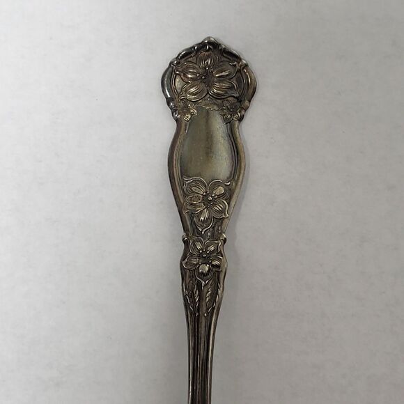 Wm Rogers 2 Tea Spoons Orange Blossom & 2 Sugar Spoons Fair Oaks and Beaded - Picture 5 of 11